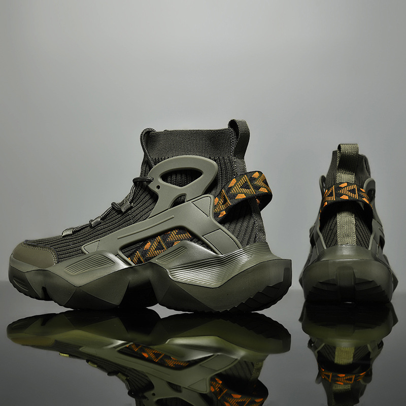 Fashionable and trendy high top sports new cool plus size 39-46 breathable mesh lightweight socks shoes