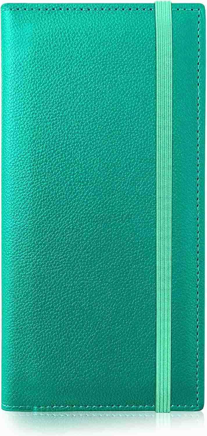 Leather Checkbook Cover for Top Side Tear Registers Duplicate Checks with Plastic Insert Flap Pen Holder Slim Wallet Card Holder for Men WomenZ250910
