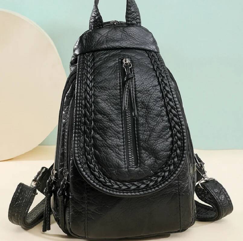 New Fashion High Quality Soft Leather Small Backpacks Women's Multi-function Large Capacity Shoulder Bags Crossbody Chest Bag high-quality