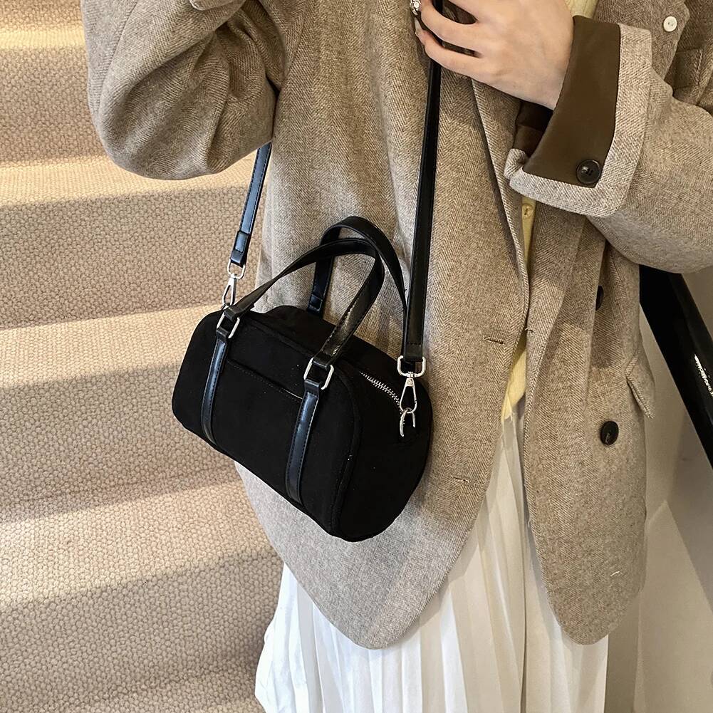 Suede Adjustable Shoulder Strap Handbag Women s Shoulder Bag Patchwork Versatile Pillow Bag Frosted Leather Casual Fashion Designer Bag Travel Bag