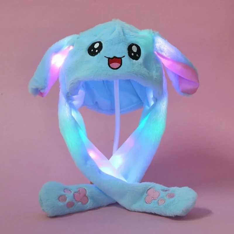 D Plush Rabbit Hats Glowing Bunny Ears Hat With Moving Ears Cute Spring Adt Children Funny Gift Cosplay Costume G250910