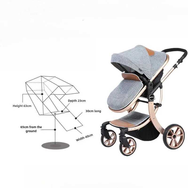 High View 2in1 Baby Stroller Twoway Detachable Sleeping Basket Lightweight Travel Stroller Luxury Baby Carriage W250910