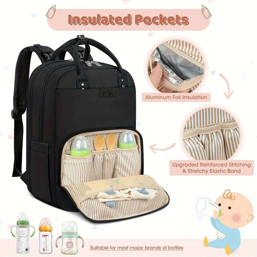 NEWHEY Backpack with Portable Changing Mat Nappy Multifunction Diaper Bags Large Rucksack Bag for Mom