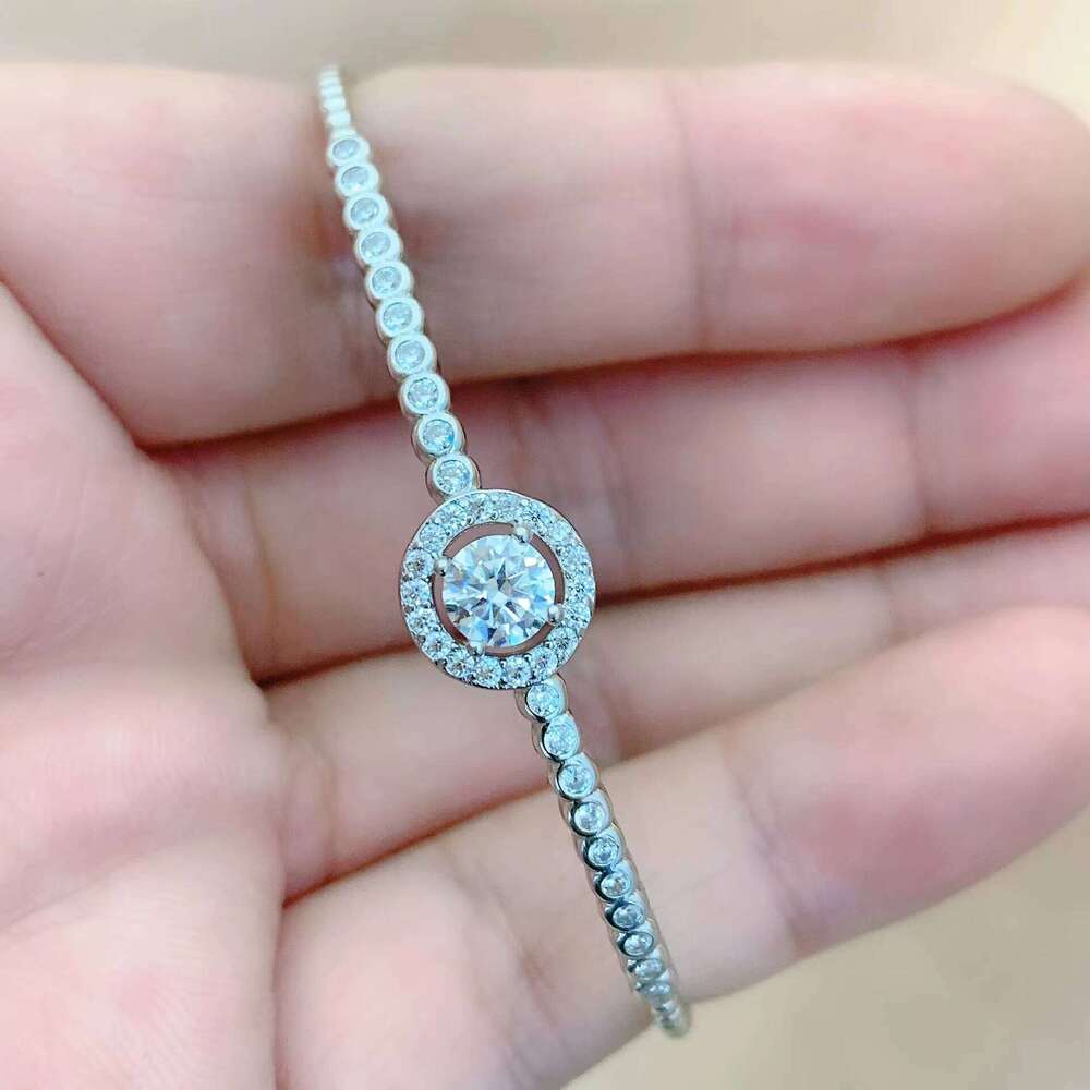 Toderi Factory 0.5CT VVS1 Bracelets Bangles Sier Fashion Jewelry Circling Setting Moissanite Bracelet for Women