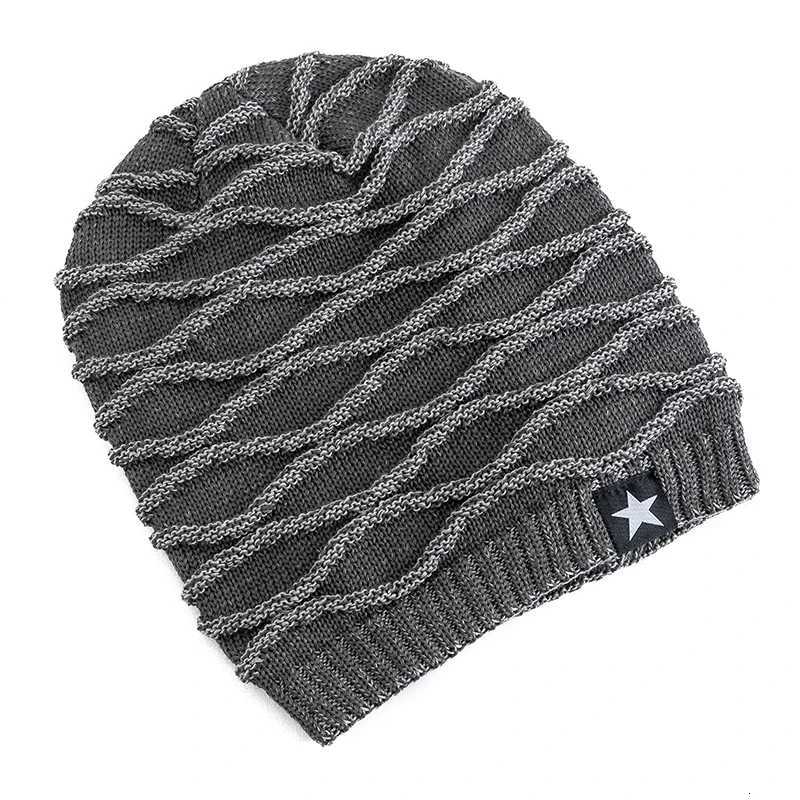 New Unisex Slouchy Winter Hats Add Fur Li Men And Wen Warm Beanie Casual Fivepointed Star Decor Winter Knitted Hats G250910