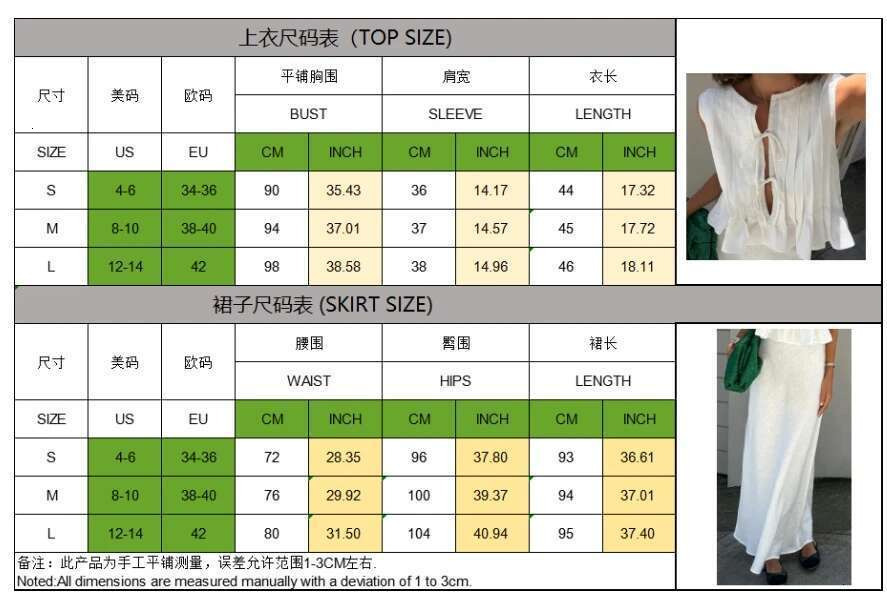 Linen Attire: Women's Long White Summer Dress Set - Sleeveless Cotton Top & Elegant Skirt For Holiday Or Beach ddmywonder ddmywonder ddmywonder