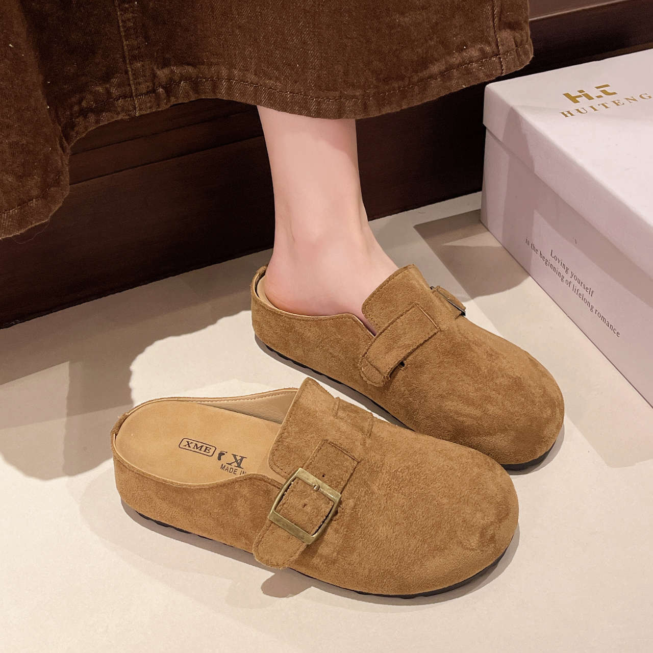 Thick Soled Designer for Women Closed Half Slippers Outdoor Wear New Slip On Mules Comfortable Shoes Single Shoes