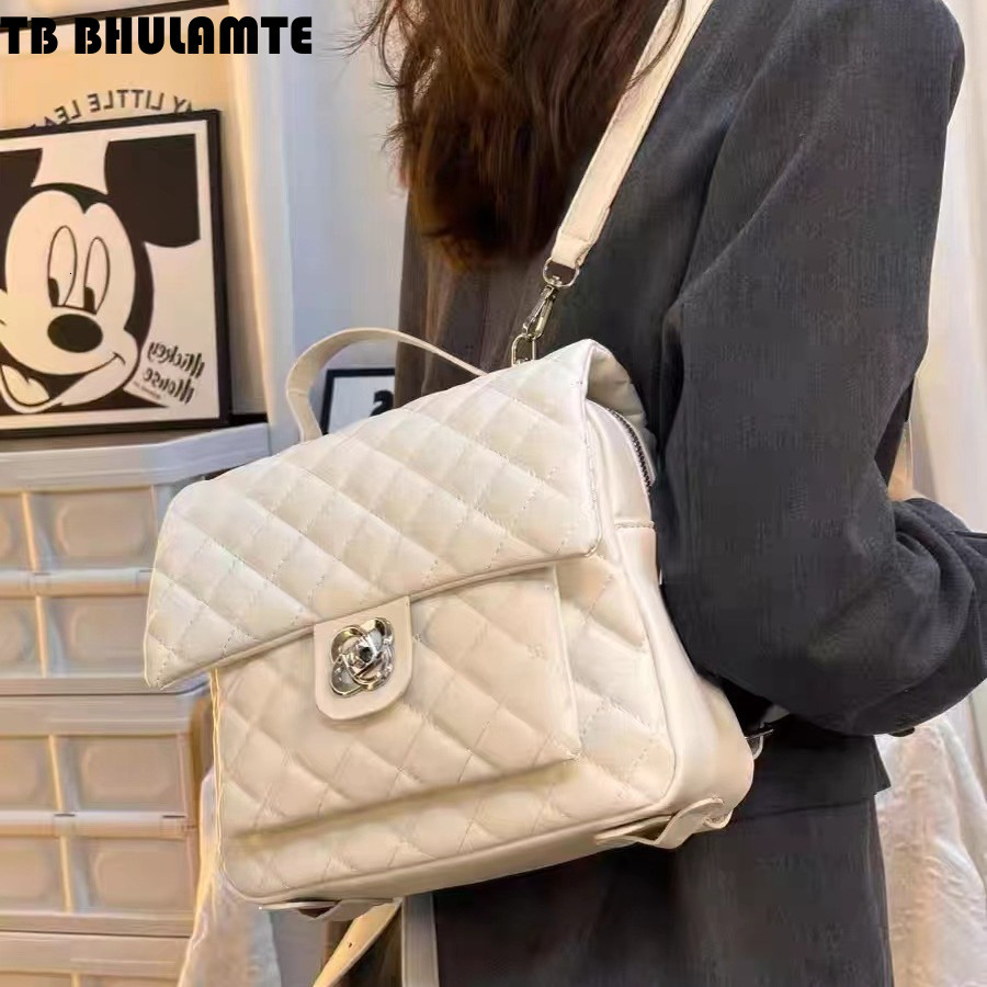 Free Shipping Designer Bag Niche Academy Style Camellia Backpack Luxury Bag For Women 2025 New Spring Fashion Versatile Quilted Backpack