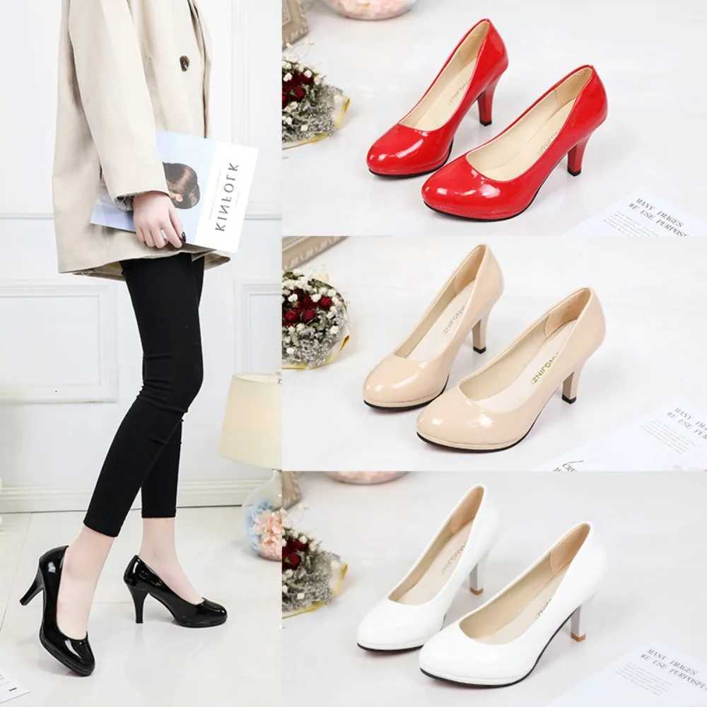 High Heels Shoes Women White Wedding Shoes Thick High Heels Fashion Party Pumps Footwear Black Red Big Size 3442 W250910
