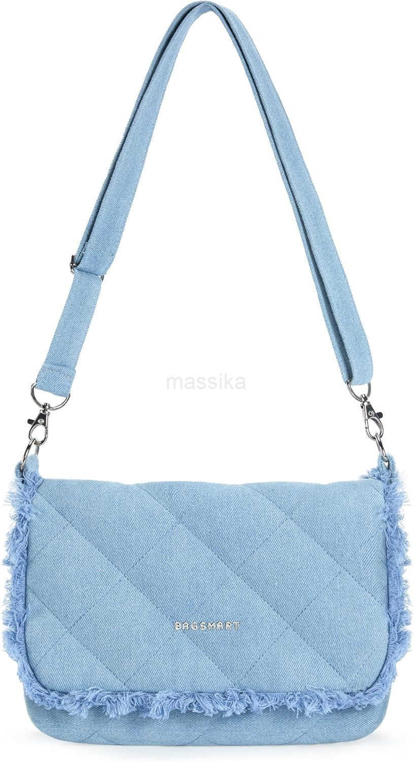 Denim Purse Crossbody Bag for Women Jean Canvas Shoulder Bag Purse Handbag Retro Blue Tote Bag with Adjustable Strap M250910