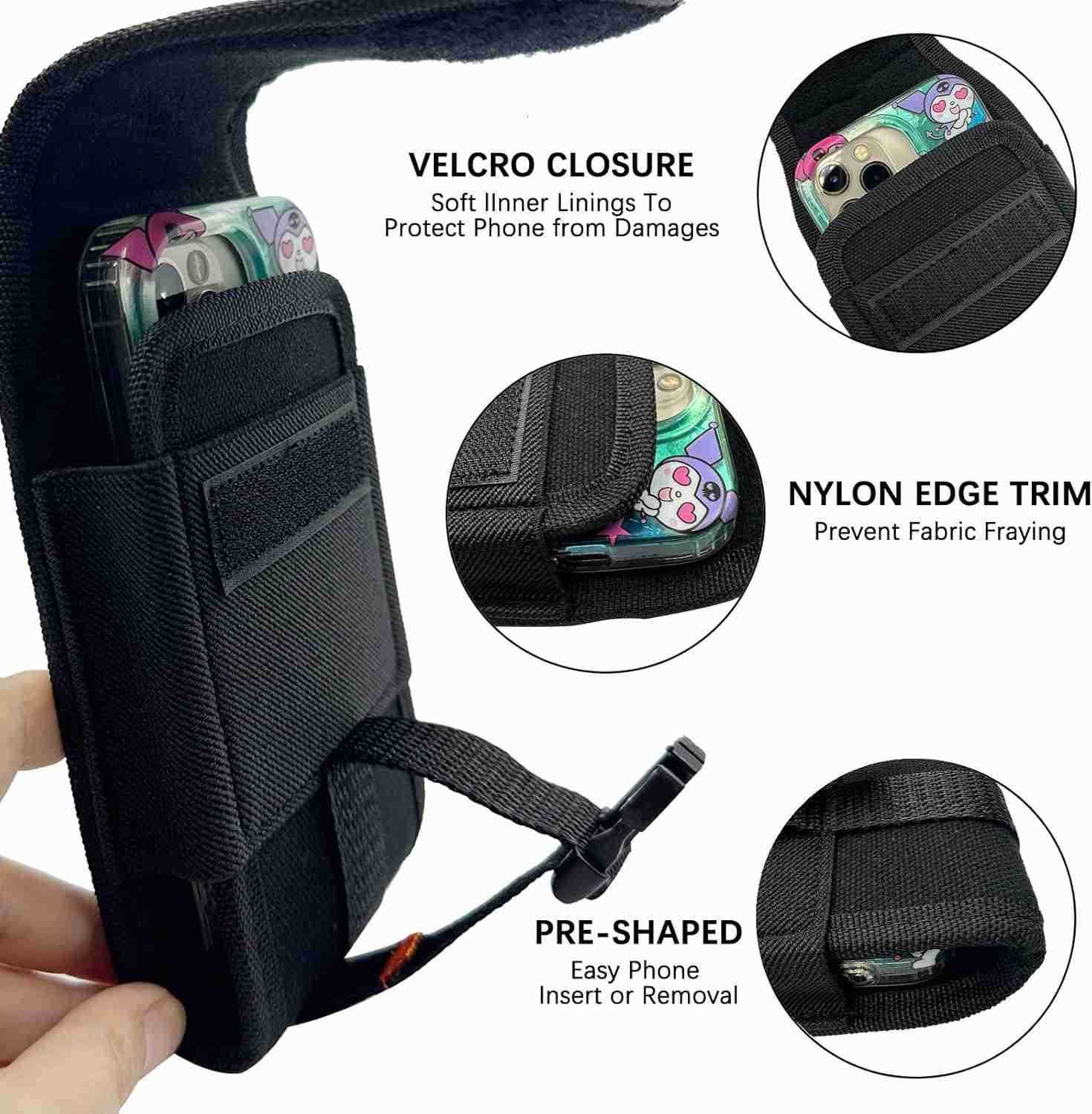 Buckle Closure case is Suitable for iPhone 111213141516 pro max 141516 Plus 1114 pro Canvas Belt Protection case and Sturdy Bag Tactical Phone Stand Z