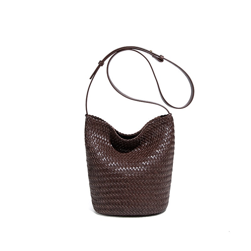 New High-End Handwoven for Women Tote Large Capacity Shoulder Handbag Bucket Crossbody Bag