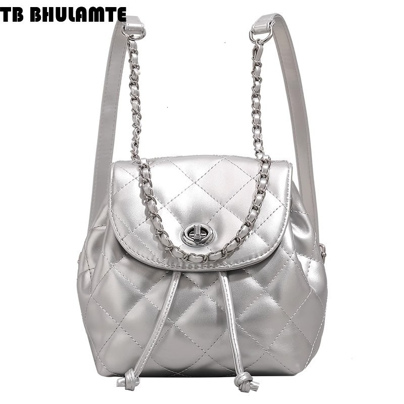 Free Shipping Designer Bag Chain Quilted Backpack Simple Women High-end 2025 New Summer Luxury Bag Korean Style PU Small Backpack For Going Out