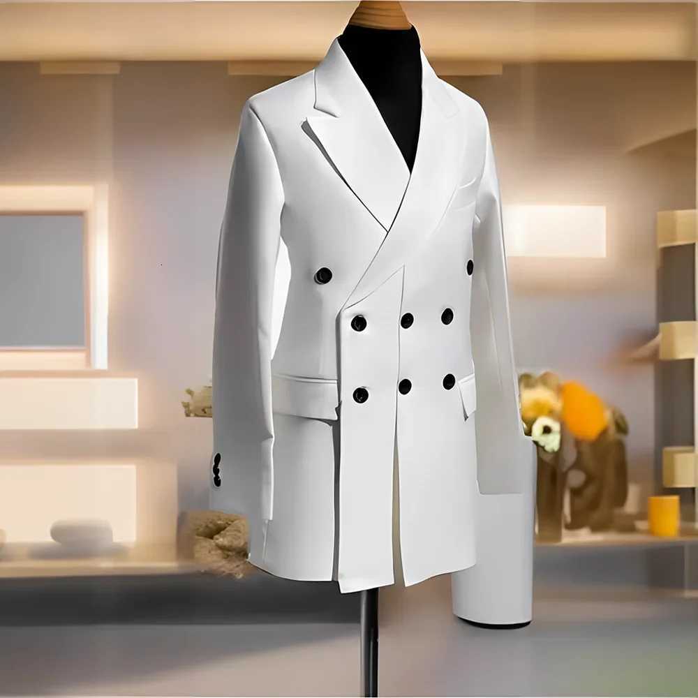 Only Blazer PCS for Men Double Breasted Design Multiple Wedding Mens Suit Tuxedo Single Jacket Fashion Clothes Custom Colors W250910