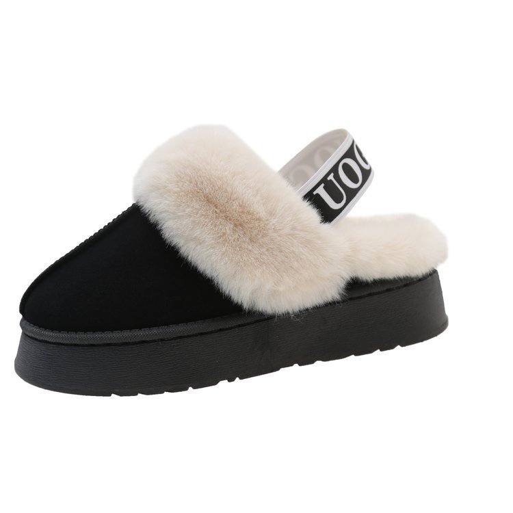 Designer Shoes Snow Boots for Women Two Way Wear Thick Soled Slippers Fleece Lined Warm Outdoor Plush Furry Slippers