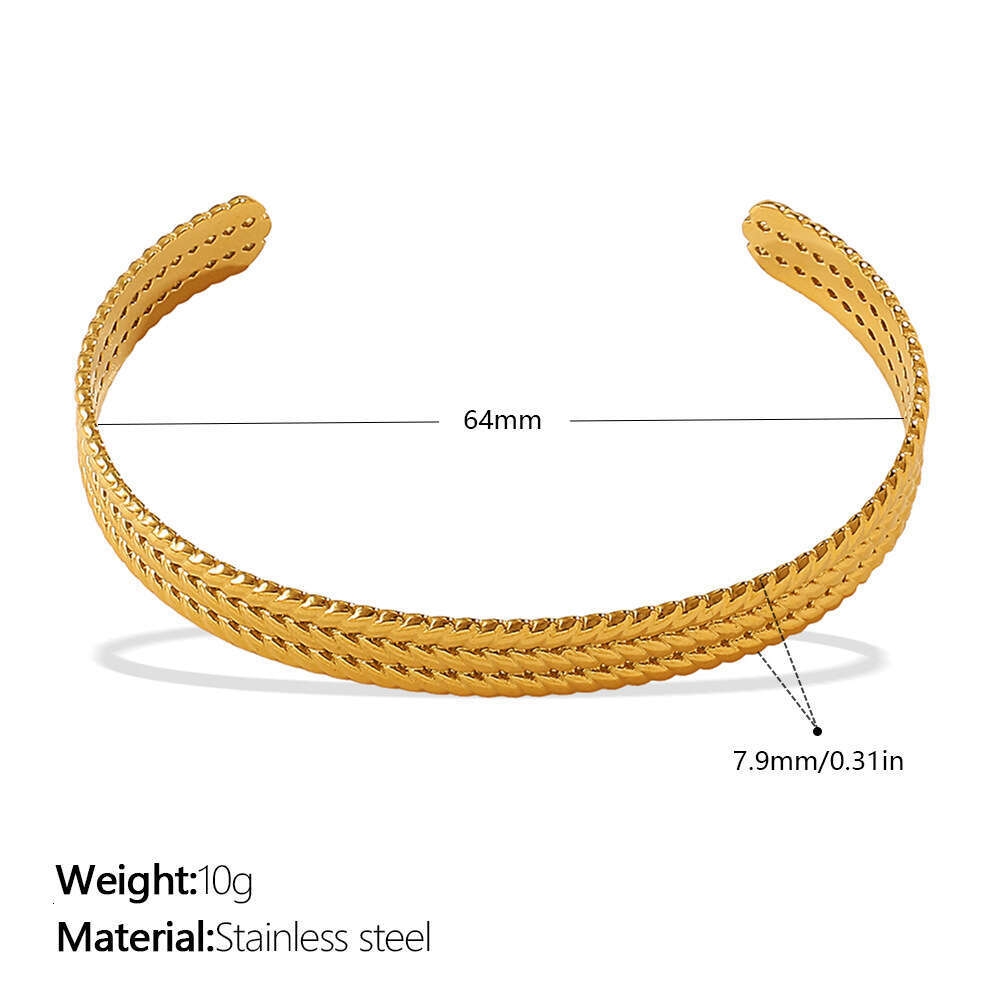 Fashion Bracelet High-End Hollow Stainless Steel Gold-Plated Light Jewelry Niche Personality