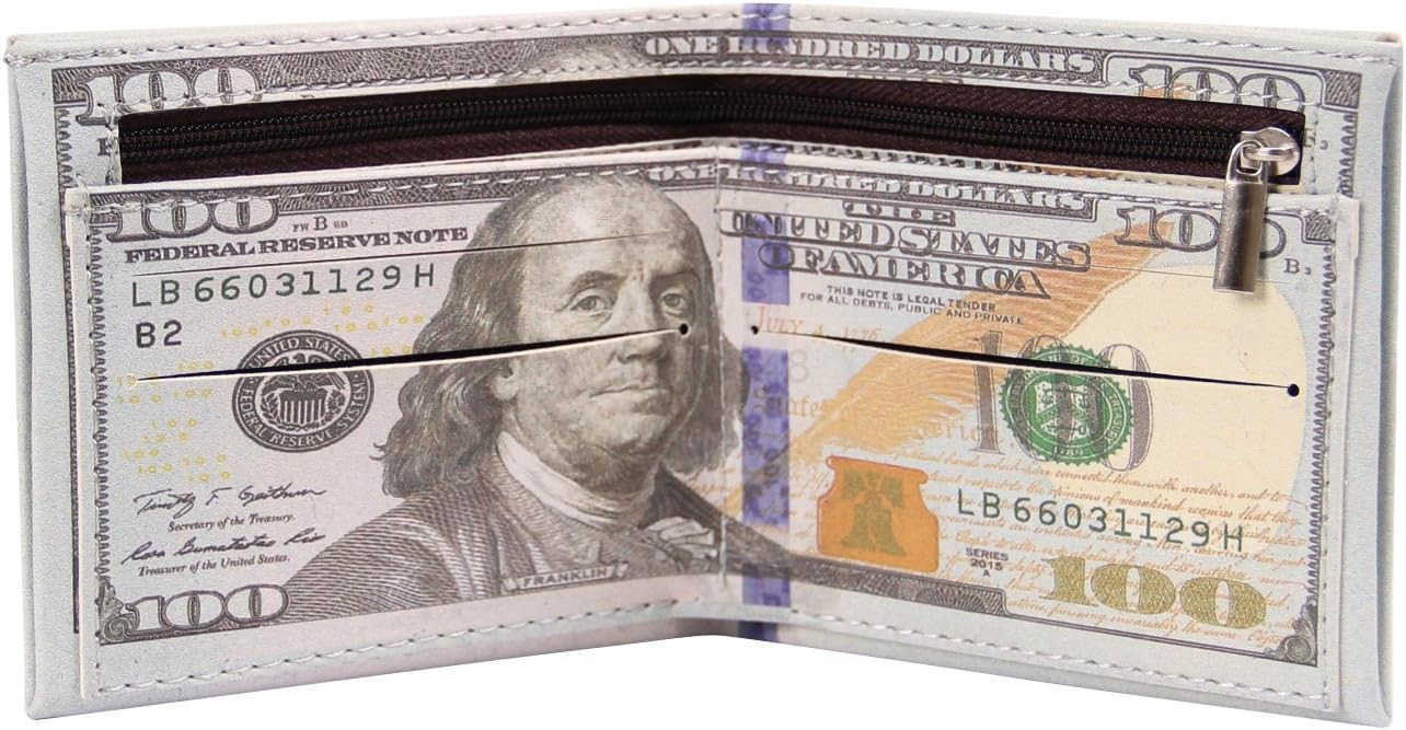 Men Us Dollar Bill Wallet Billfold Leather CARD Photo HolderZ250910