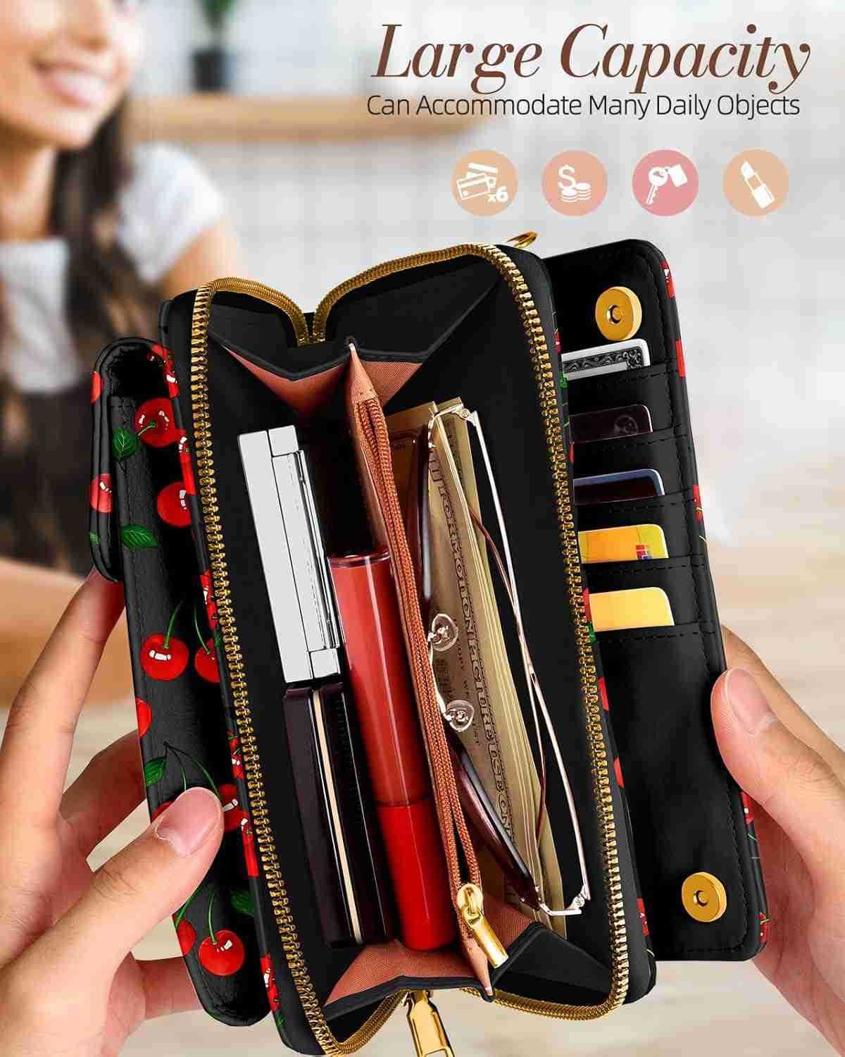 Cute Crossbody Purse Cell Phone Bags for Women Leather Cellphone Wallet Purse with Adjustable Shoulder RopeW250909