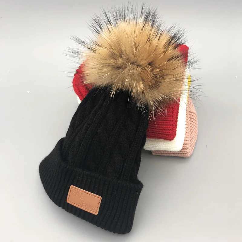 bonnet enfant skullies beanies for kids winter hats children kids boys girls fur pompom skullies beanies for kids pompom hatXJ250910