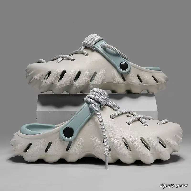 2025 Fion Mens Outdoor Sandals Summer Beach Shoes Thick Bott Hollow-Out EVA Breathable Slip-On Water Slippers Couples ddmywonder ddmywonder
