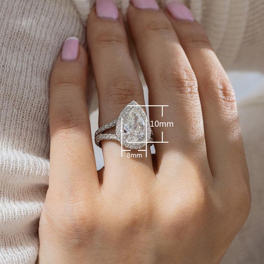 Choucong Sparkling Luxury Jewelry 925 Sterling Silver Pear Cut Water Drop White 5A Cubic Zircon CZ Diamond Gemstones Party Eternity Women Wedding Brid