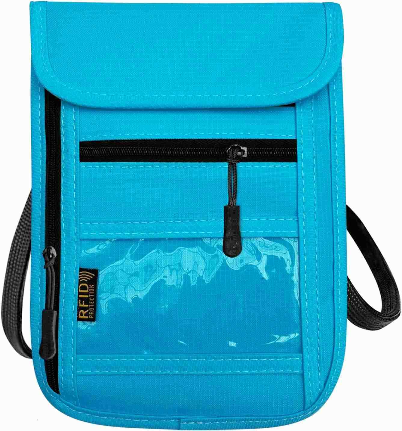 Blocking Travel Neck Wallet Pouch and Passport Holder Travel Neck Pouch Passport Holder for Women Men BlackZ250910