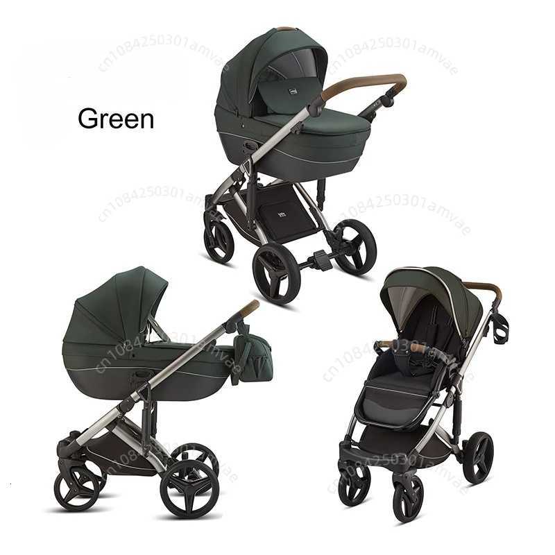 Deluxe Baby Stroller 2 in 1 High View Comfortable Baby Stroller Foldable Portable Travel Baby Carriage with Mother Bag W250910
