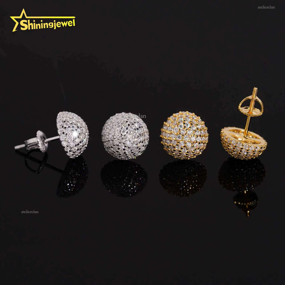 Custom Jewelry Pass Tester Stocks Sterling Sier VVS Sparkling Dia Moissanite Stud Earring Men Earrings