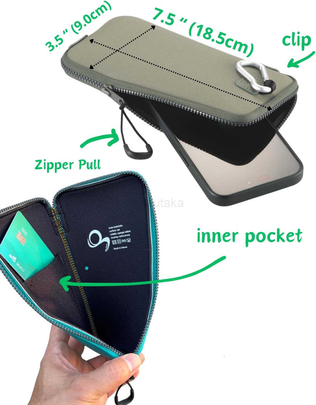 Phone Sleeve Lightweight Cell Phone Pouch for Mobile Protection Slim Fit and Durable with Clipon for Easy Carrying Enough for 61 to 69 Cellphone Olive