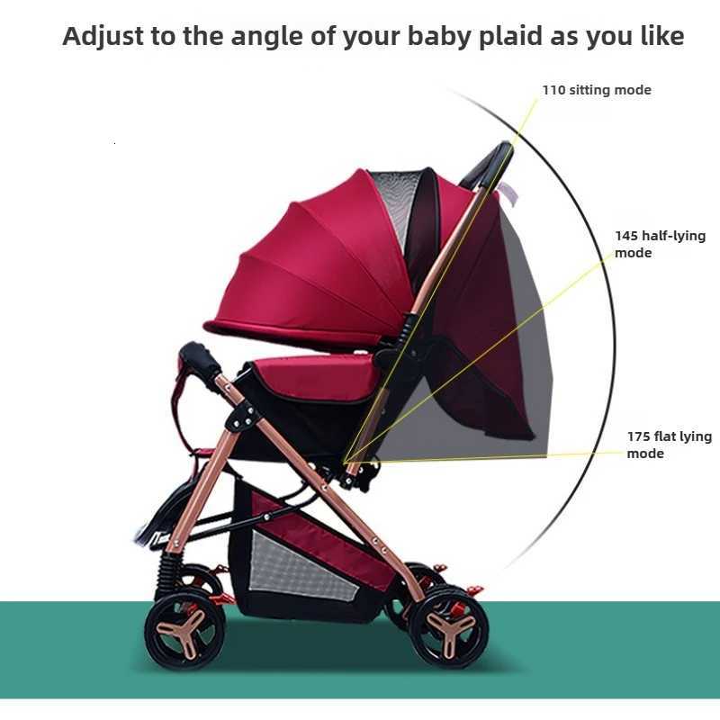 2025 New Sle Fourwheel Baby Stroller Lightweight Foldable Baby Stroller with Twoway Function W250910
