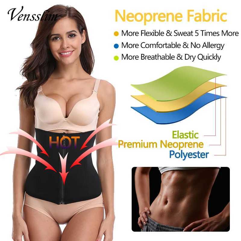 Vensslim Waist Tummy Control Wrap Women Zipper Slimming Girdle Body Shaper Belt Hpt Thermo Neoprene Sauna Sweat Cincher W250910