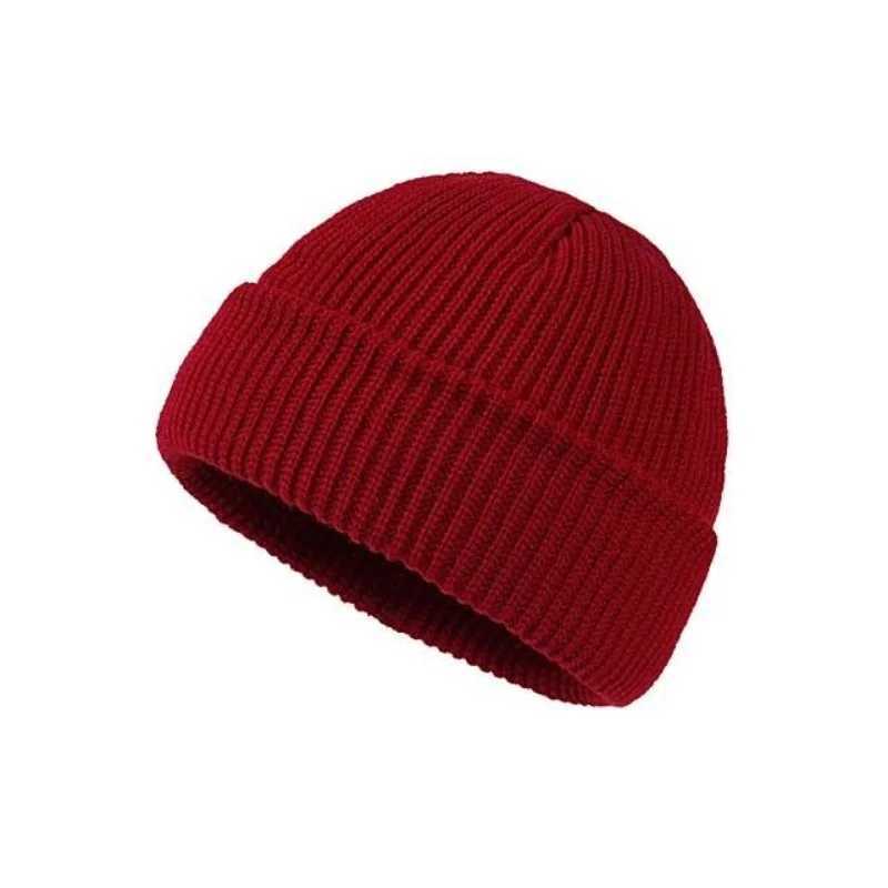 Solid color knitted woon hat for men and wen hiphop melon skin hat suitab for kee warm and cold in autumn and winter G250910