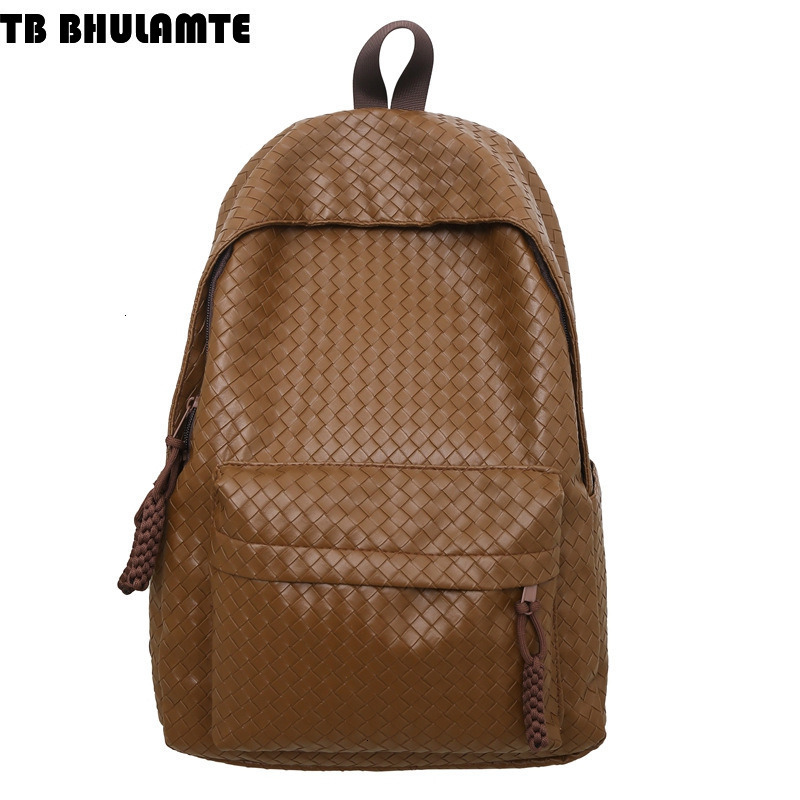 Luxury Bag Free Shipping Designer Bag Men's New Versatile Backpack For Students, Casual Laptop Backpack, Woven PU Leather, Trendy And High-end Tr