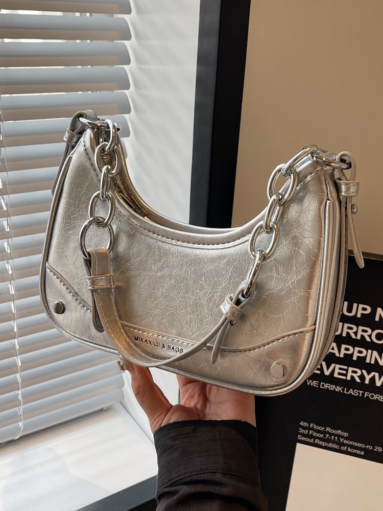 Niche Handheld Underarm Free Shipping Luxury Bag Designer Bag Bag For Women Summer New High End Silver Bag Fashion Chain Shoulder Crossbody Bag