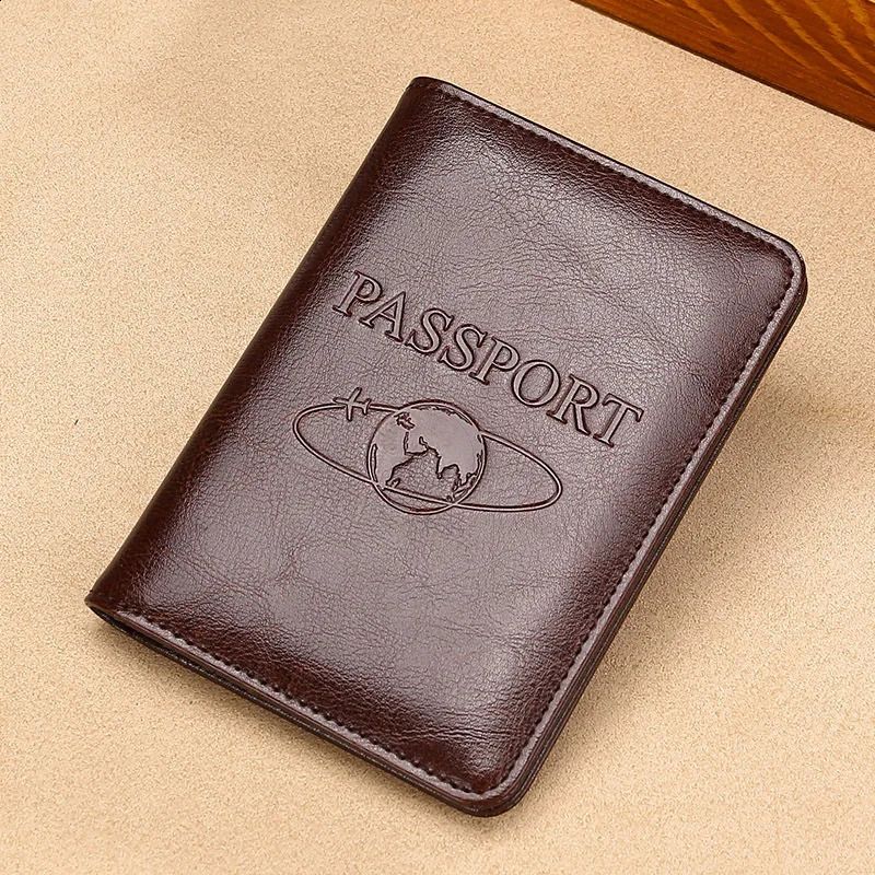 Passport Holder RFID Blocking Genuine Leather on Cover for Passport Bag Multifunctional Travel Air Ticket Leather Case Wallet250906
