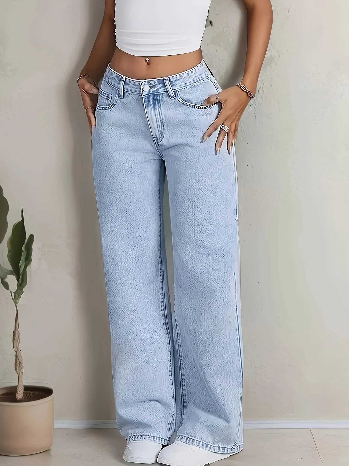 Teenage s casual simple cute sweet and elegant pocket design pink bow embroidered washed jeans suitable for vacation Z250910