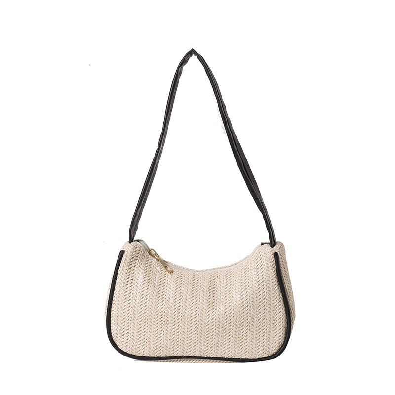 Summer Luxury Bag Straw Bag For Women New Free Shipping Vintage Designer Bag Color Block Handbag Versatile Underarm Woven Bag Trendy