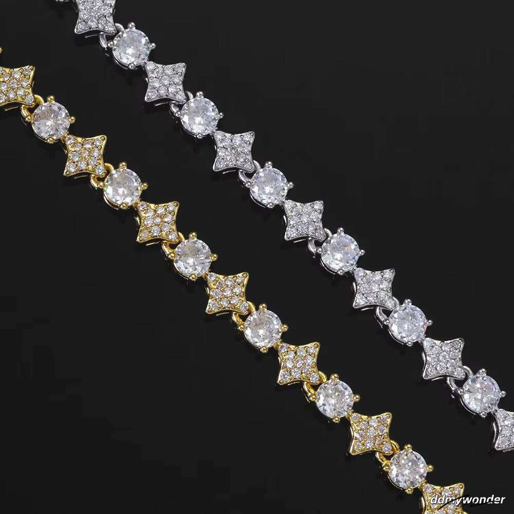 Star Design Round Cut Simulated Dia 6Mm Sterling Sier Tennis Chain - Sparkling Jewelry For Women ddmywonder ddmywonder ddmywonder