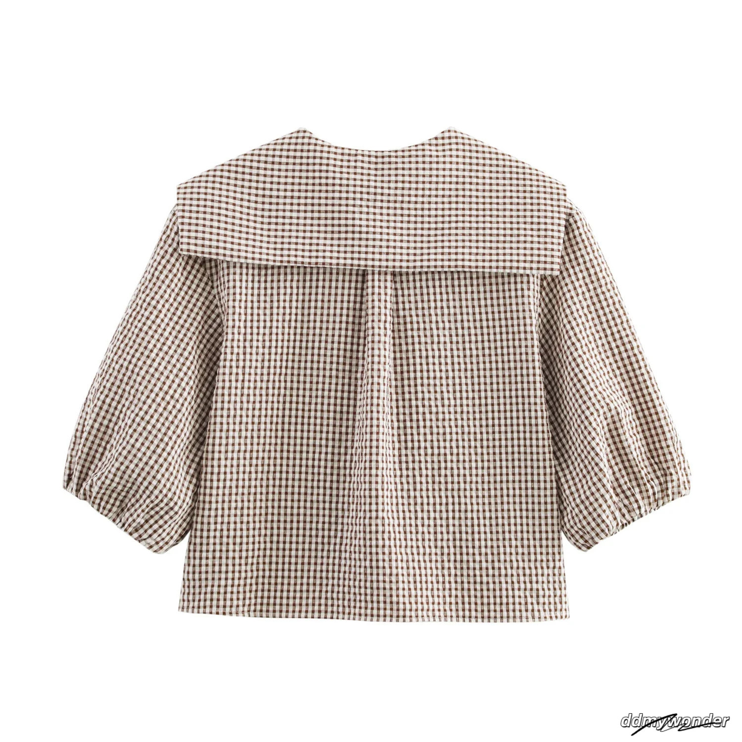 Womens Red Plaid Blouse - Fashionable Turn Down Neck Top For Ladies, Comfortable And Stylish ddmywonder ddmywonder ddmywonder