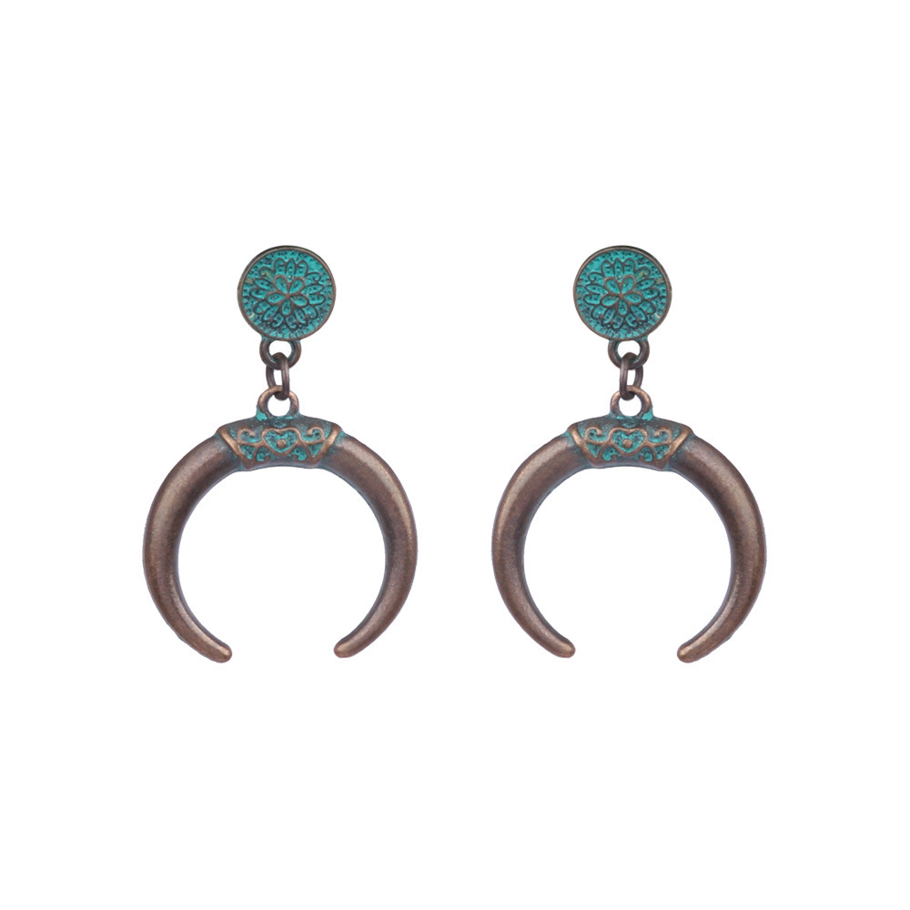 Bohemian Turquoise Tassel Earrings for Women Geometric Alloy Fringe Drop Earrings Retro Vintage Statement Jewelry