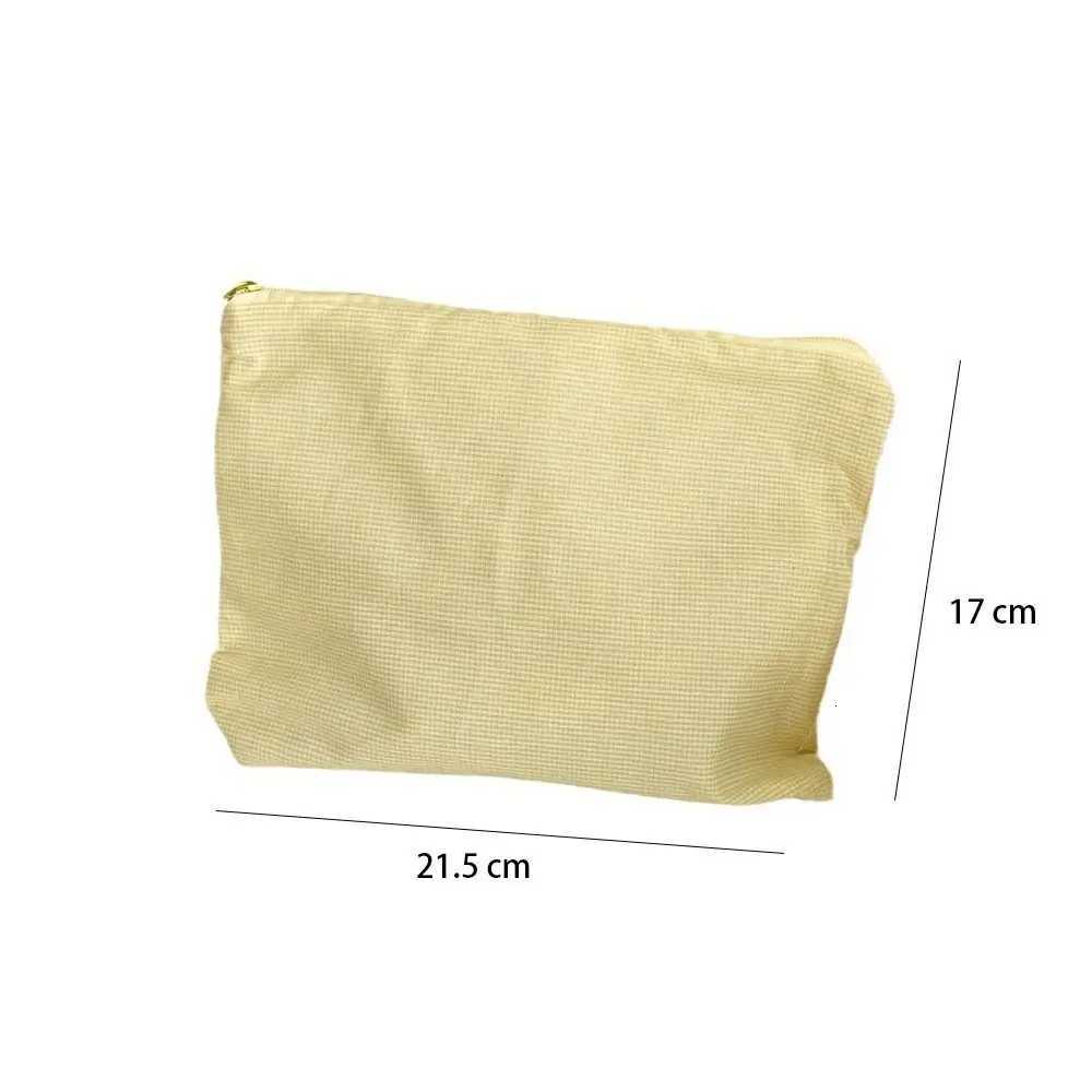Fashion Cotton Cosmetic Bag PinkBlueYellow Large Capacity Storage Handbag Checkered Makeup Bag WomenXJ250910