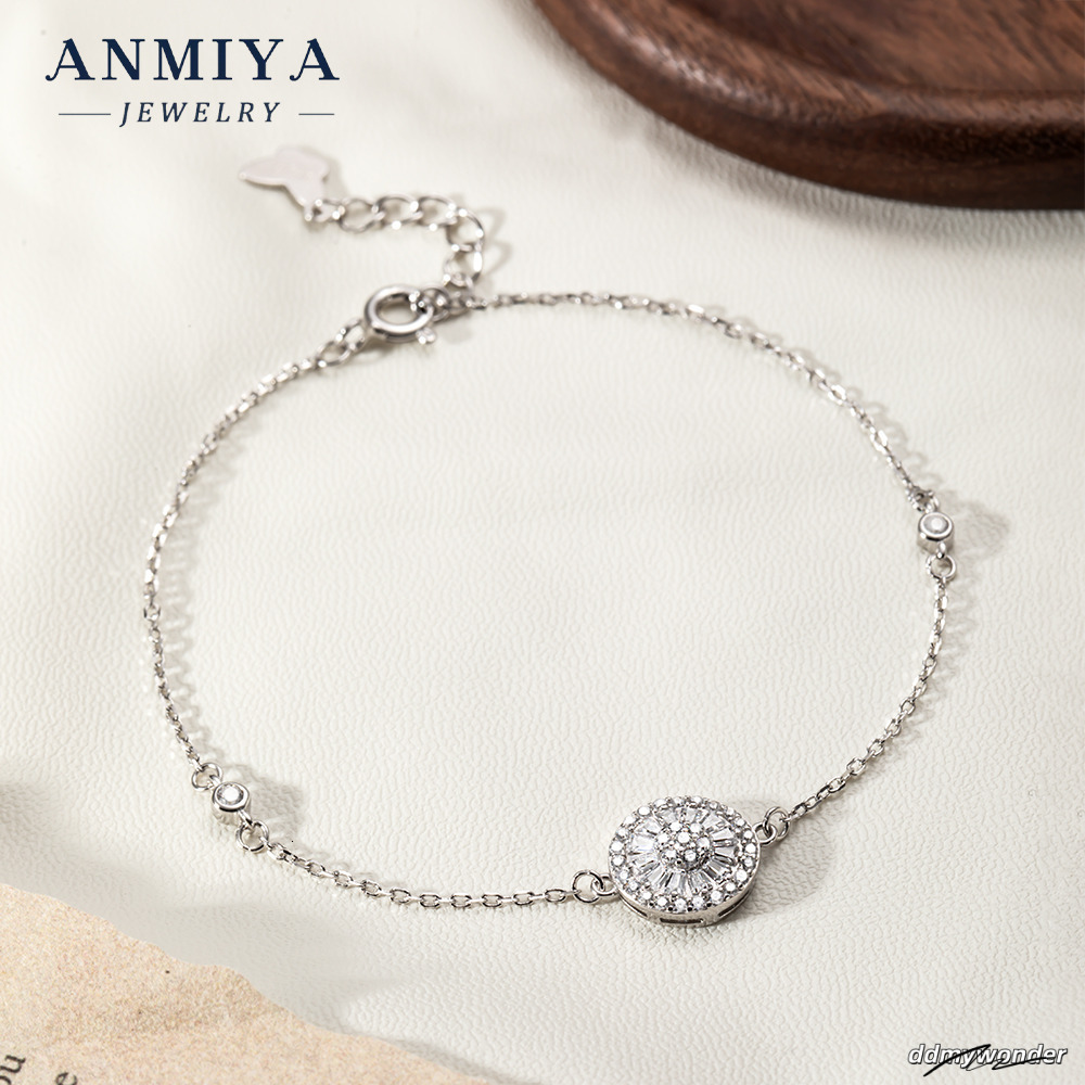 Premium Sterling Sier Clover Bracelet With Geometric Round Design And Sparkling Zircon Inlay For Jewelry Gift