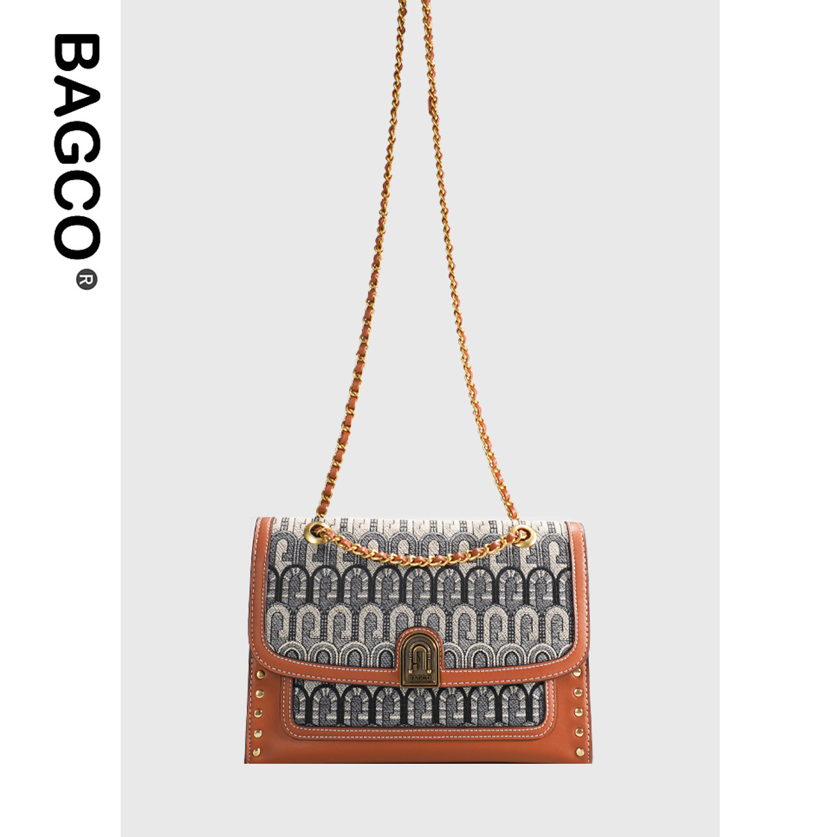 G-shaped jacquard fabric crossbody shoulder bag2025