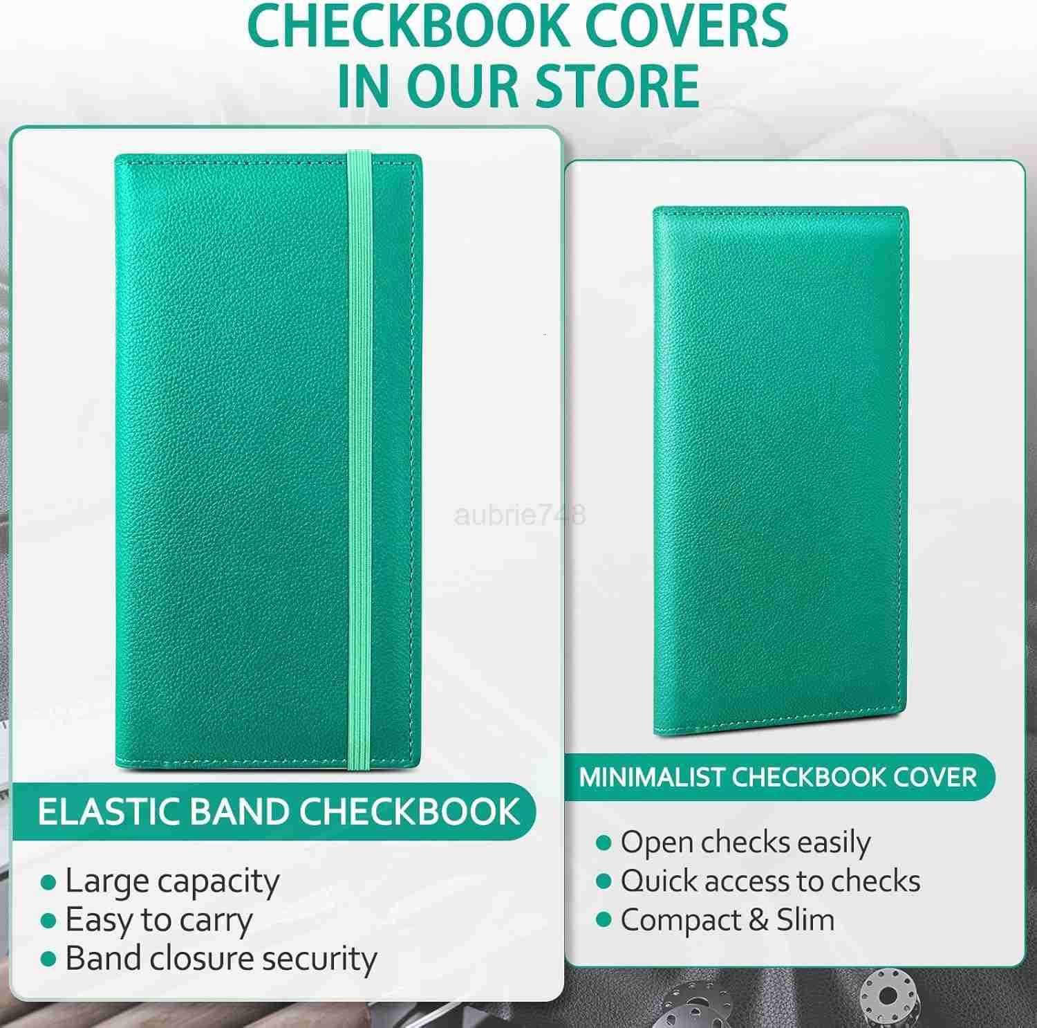 Leather Checkbook Cover for Top Side Tear Registers Duplicate Checks with Plastic Insert Flap Pen Holder Slim Wallet Card Holder for Men WomenZ250910