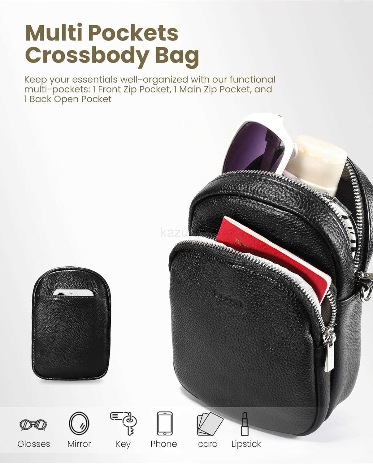 Genuine Leather Small Crossbody Bags for Women Trendy Travel Cell Phone Wallet Purses with RFID Blocking Card Slots Z250910