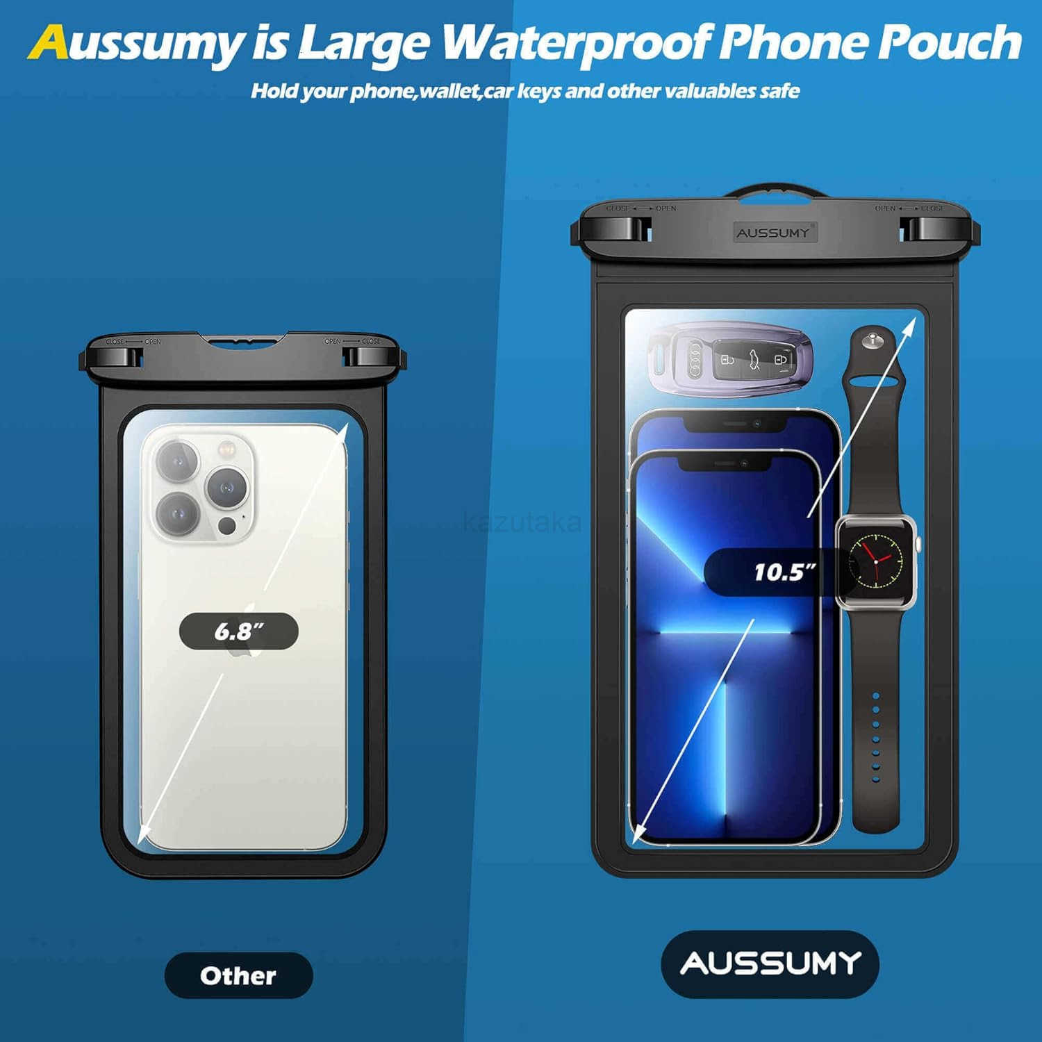 4 Pack 105 Large Waterproof Phone Pouch Underwater Clear Cell Holder Universal Water Proof Dry Bag with Neck Lanyard for Phone Z250910