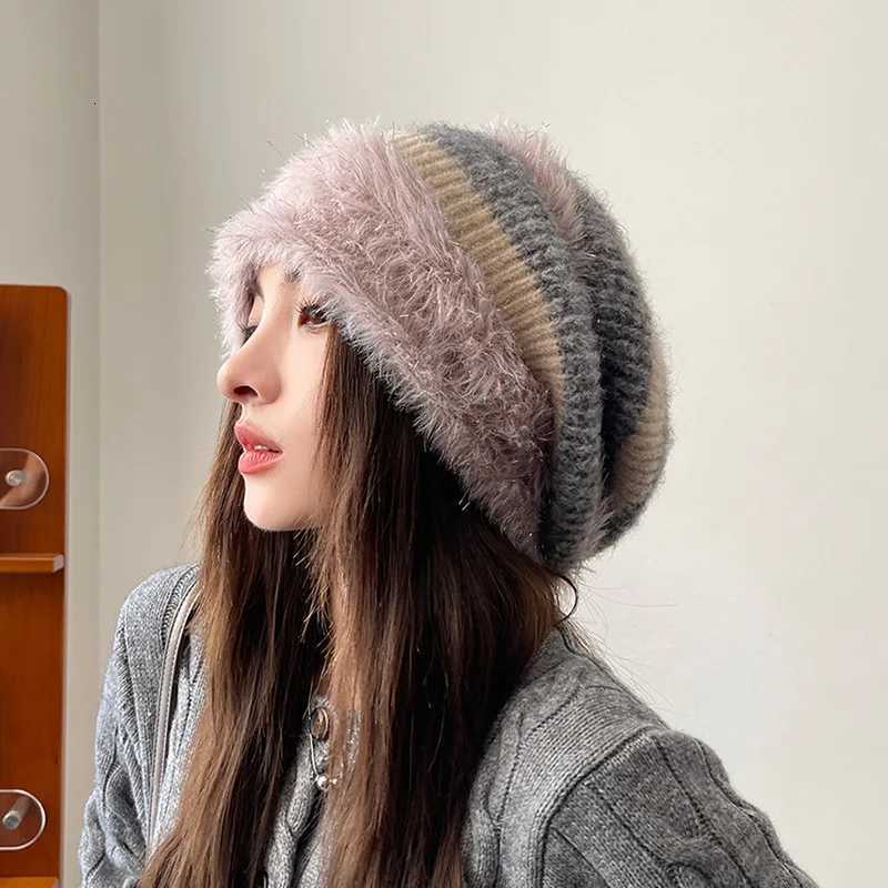 Autumn and winter fashion wens ear protection pi cold windproof and warm s knitted plush winter HatH275 G250910