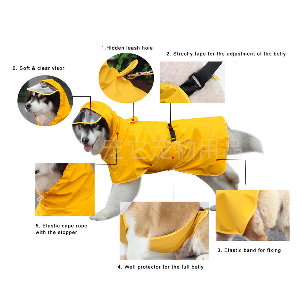 It Casual Cape Belly Cover Corgi Teddy Golden Retriever Pet Raincoat Easy-to-Wear Dog Clothes