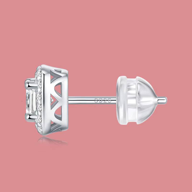 Moissanite Earrings Women S925 Sterling Silver 3ct Round Fine Jewelry Earrings White Color VVS1 Clarity Women Stud Earrings