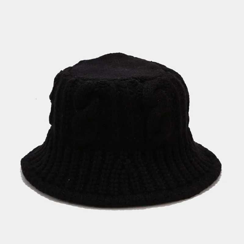 Panama Wens Autumn and Winter Warm Water Bucket Bowl Hat Knitted Wool Fisherman Hat Thicke Fashion Outdoor H146 G250910